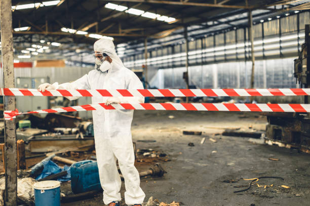 Professional Sewage Cleanup technician working in Enon, VA